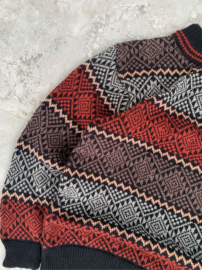Cool Multicolor Stripe Geometric Pattern Knitwear, foto 5