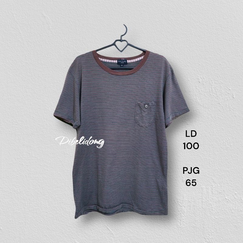 Kaos pendek coklat garis, foto 2