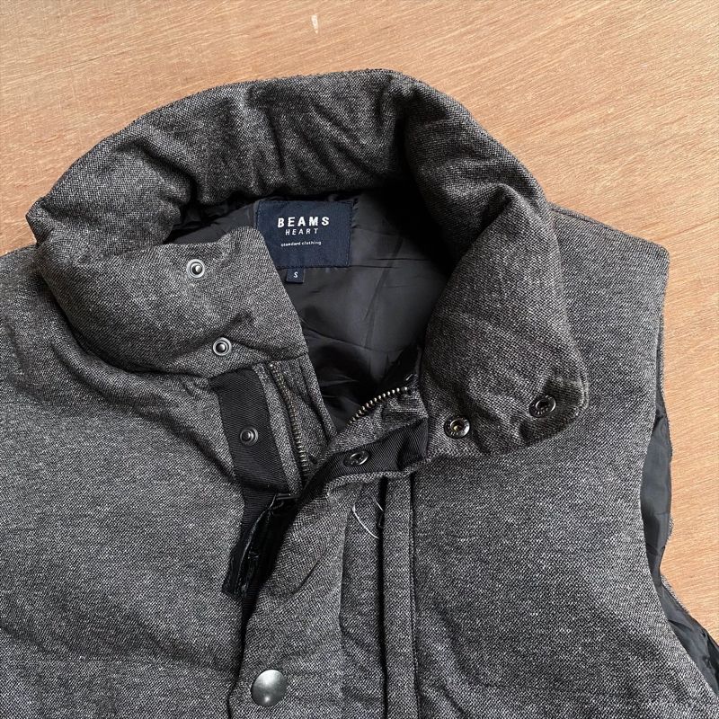 Beams Heart Heat Padded Vest Puffer Chambray Jacket, foto 4