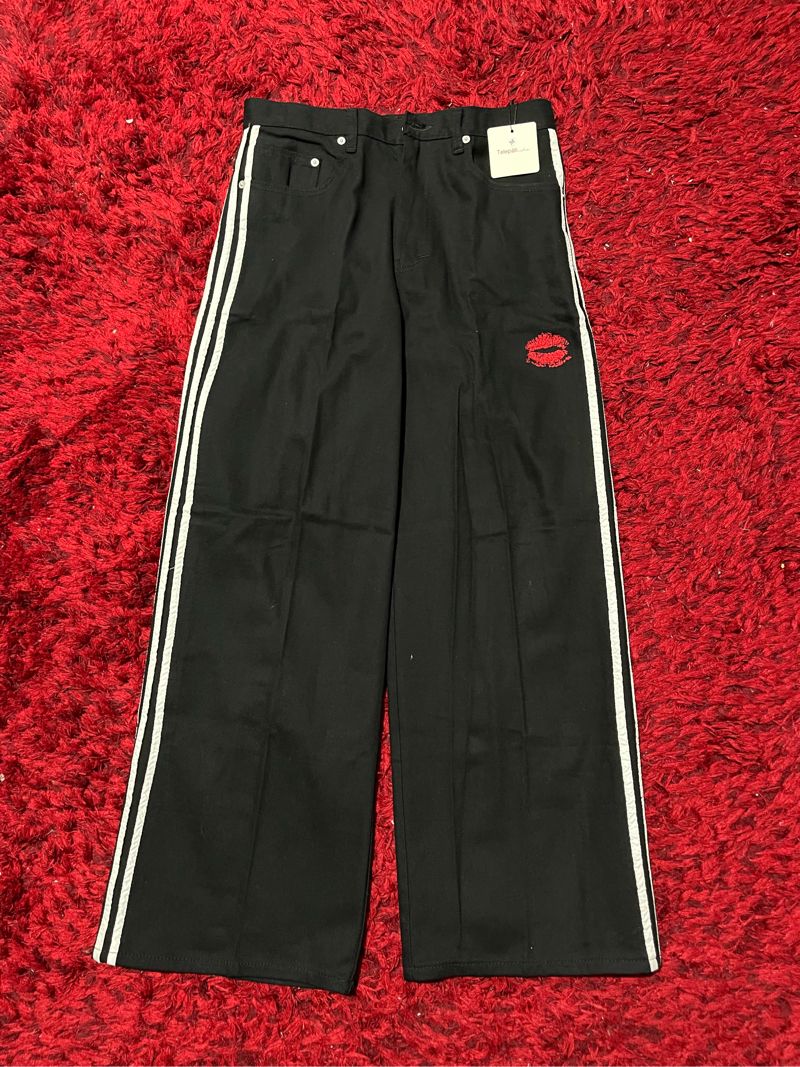 Black Red Stripe Adidas Pants ADIDAS Big Boys Men's Size L 14-16