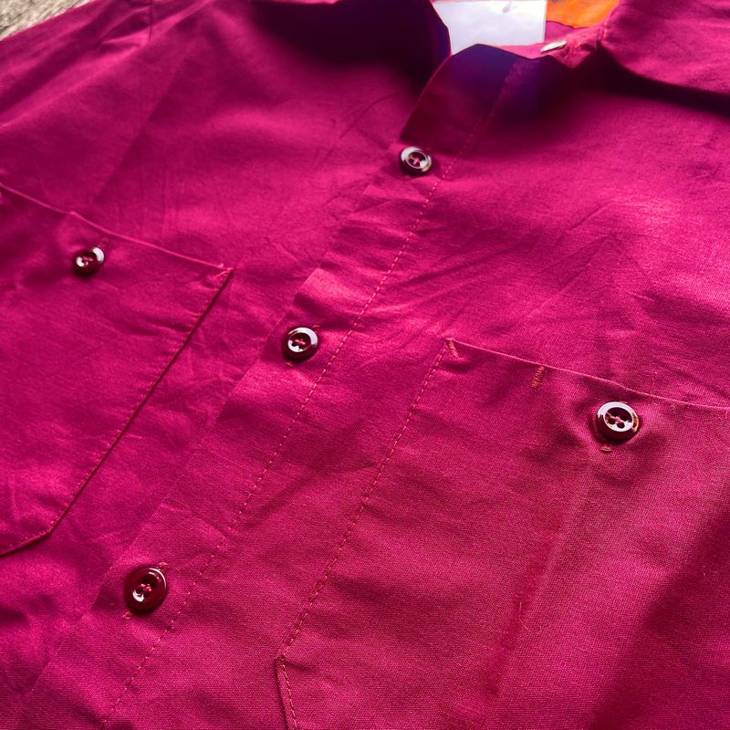 Vintage RedKap USA Basic Burgundy Drill Worka Shirt, foto 4