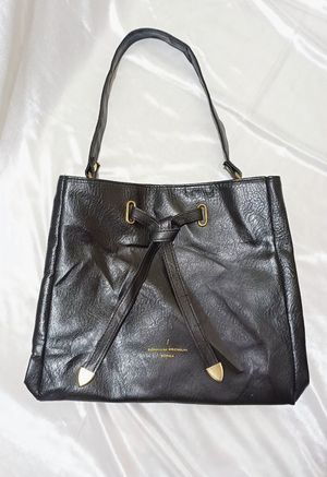 Black Faux Leather Tote