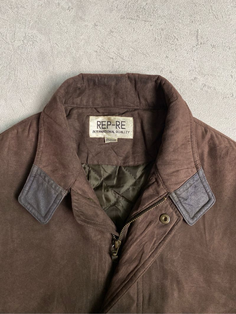 Vintage Rep-Re Suede Brown/Olive Harrington Flight Hacket, foto 4