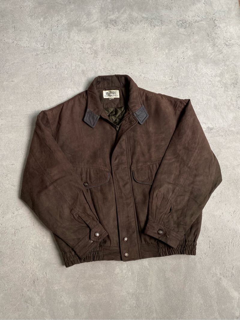 Vintage Rep-Re Suede Brown/Olive Harrington Flight Hacket, foto 9