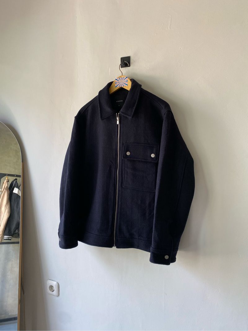 Andew Navy Wool Blouson Work Jacket, foto 6