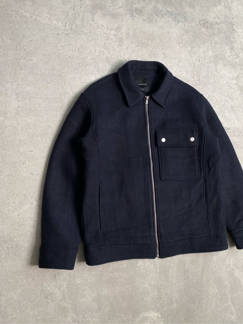 Andew Navy Wool Blouson Work Jacket, foto 2