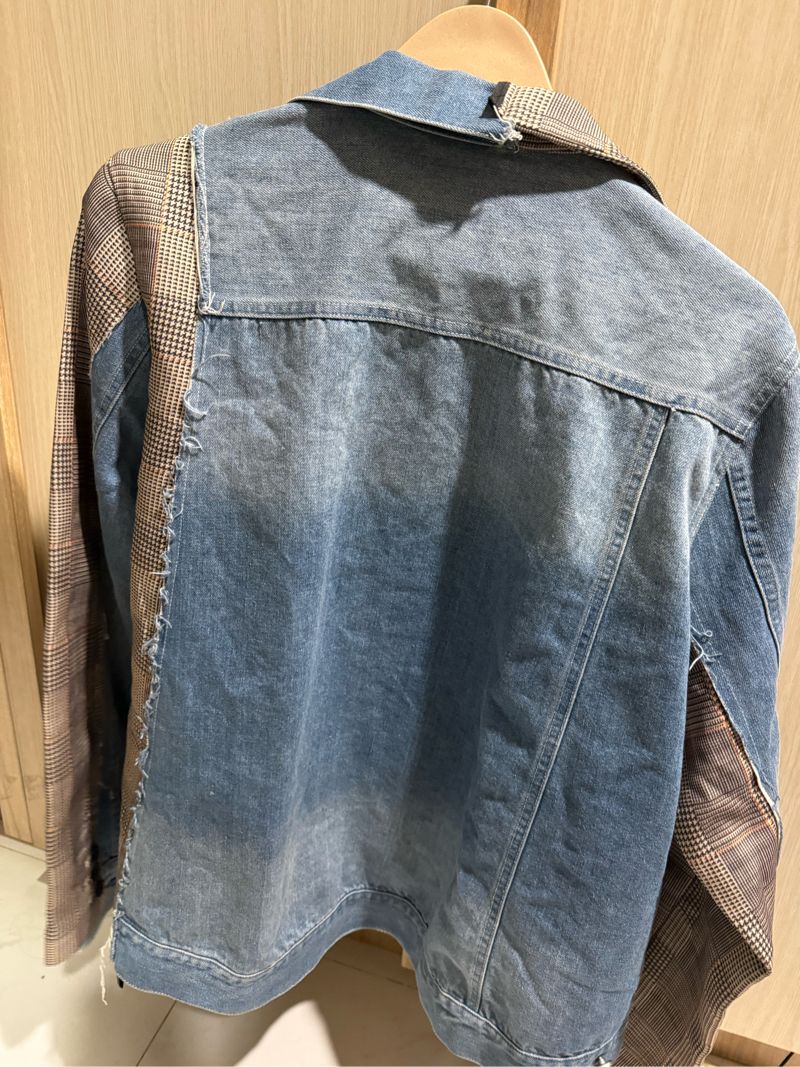 Mix plaid denim outer, foto 5