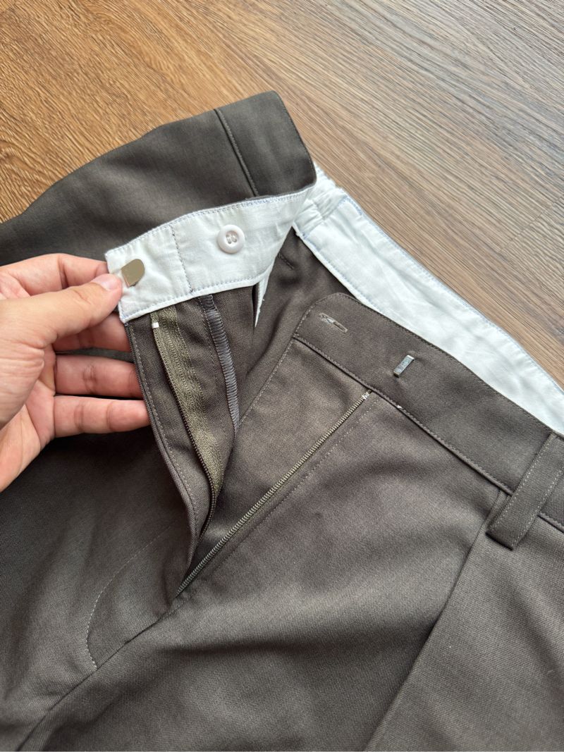 [PRELOVED] Dizayn Pleated Trousers Brown/Grey, foto 4