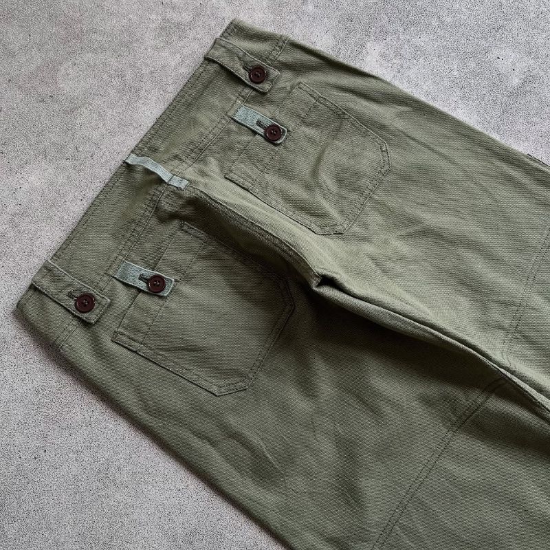 Millitary multipocket longpants washed green canvas, Loose F, foto 7