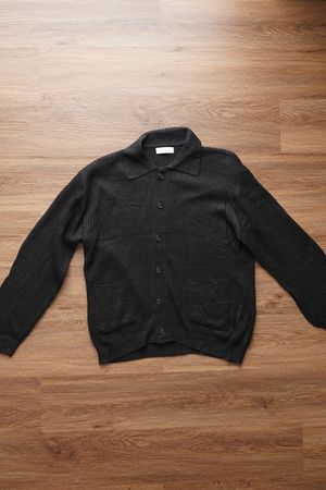 Knit Cardigan Button Black