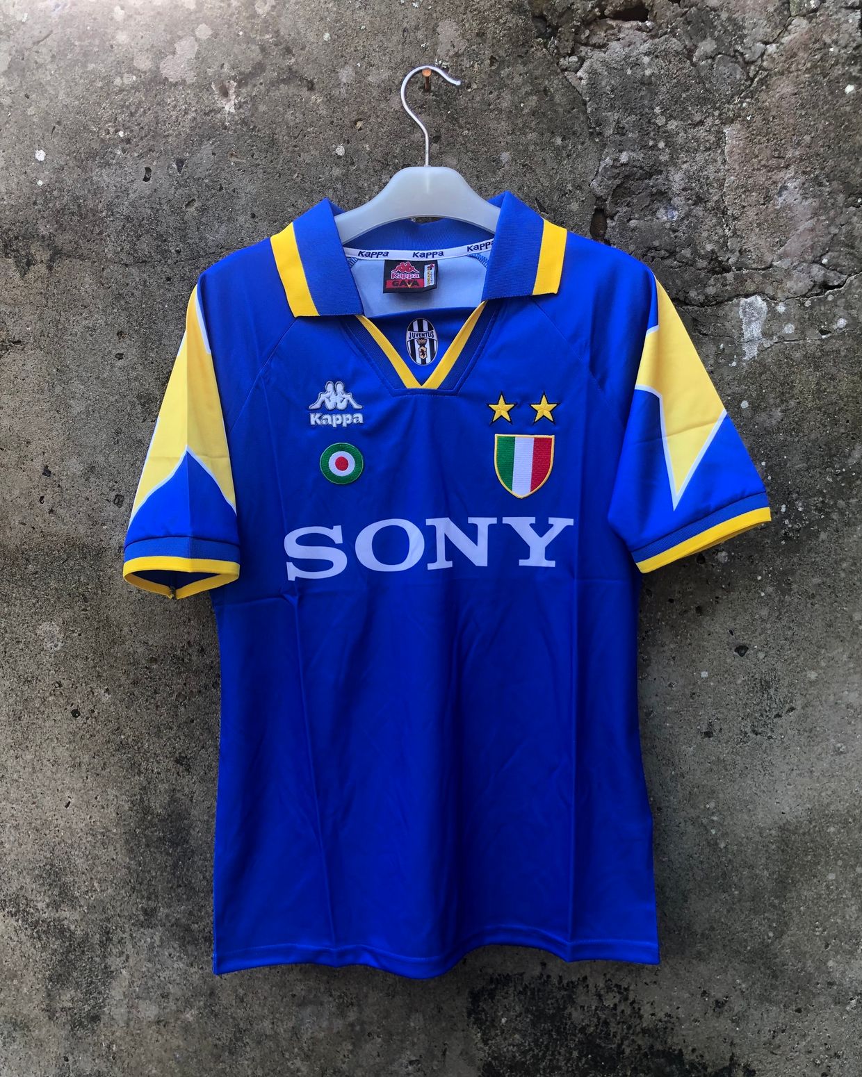 Kappa Y2K Sportswear Jersey Pria blue yellow
