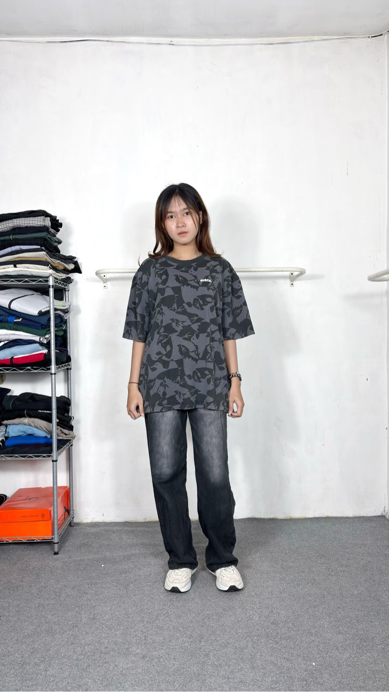 h&m cotton tee camo bird, foto 2
