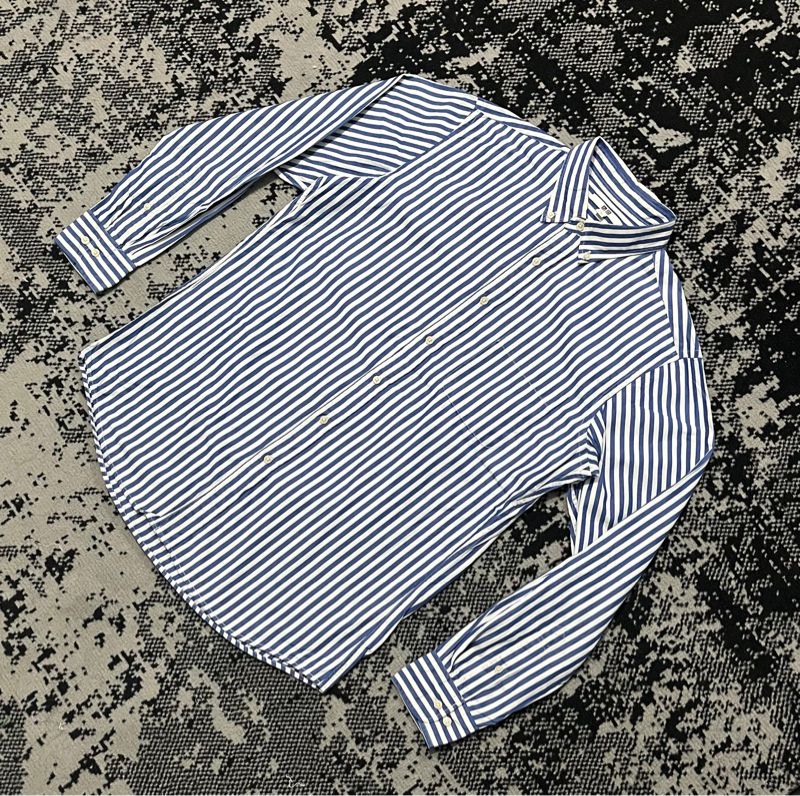 KEMEJA STRIPPED UNIQLO BIRU, foto 2