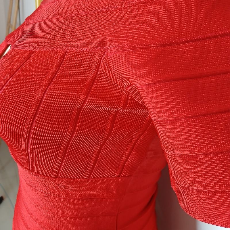 Blouse harve merah Bahan melar, foto 3