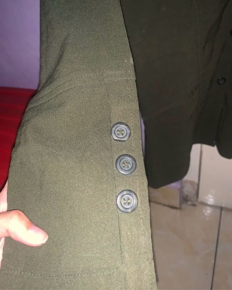 Kemeja Slimfit - Army, foto 3