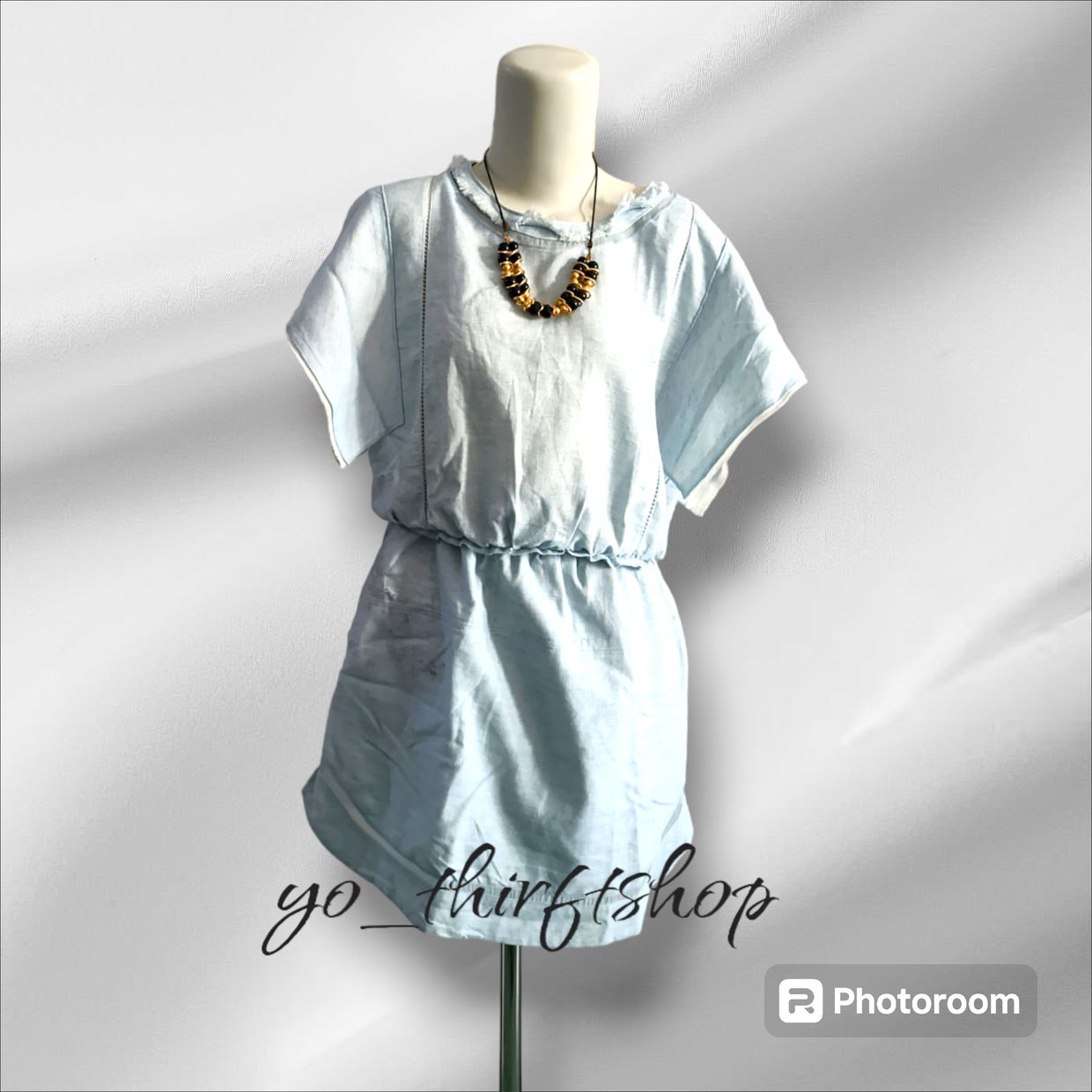Vintage Midi dress Wanita blue