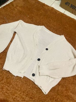 White Crop Sweater