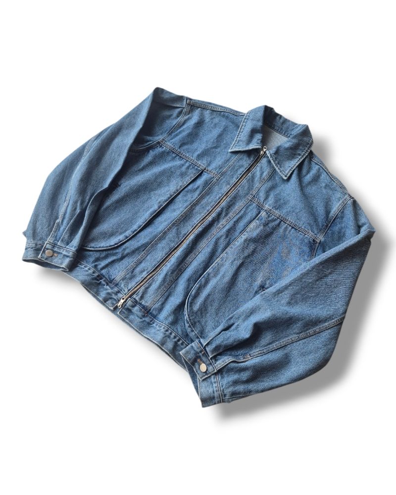 Trucker Denim Double Zipper Boxy, foto 2