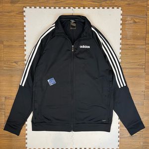Adidas Climalite Tracksuit Top Jacket Three Stripes Black