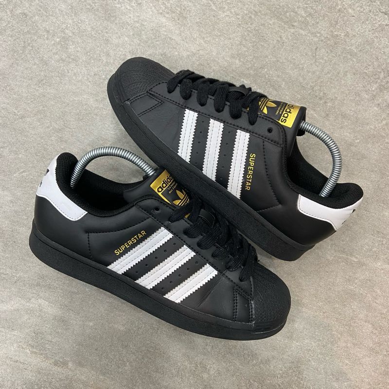 RARE Adidas Superstar Black White Leather, foto 2