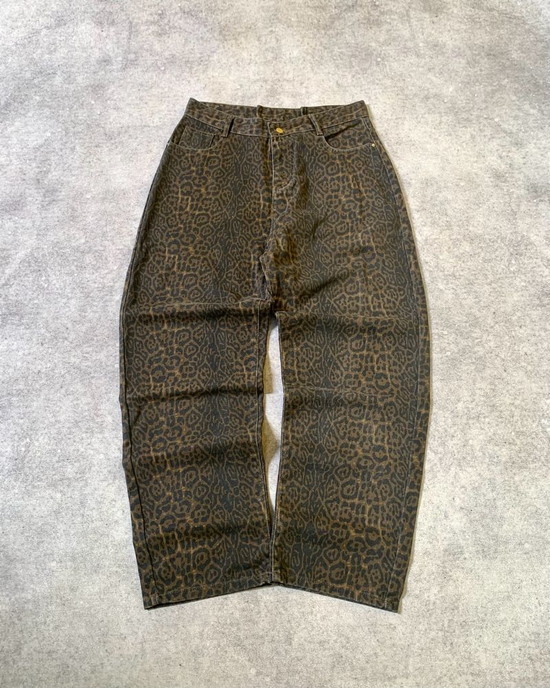 [SOLD OUT]  Y2K Leopard Pattern Baggy Denim Pants, foto 5