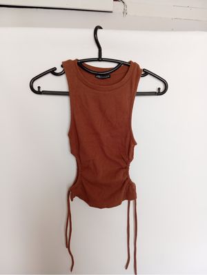 Zara Streetwear Casual Cami top Wanita brown