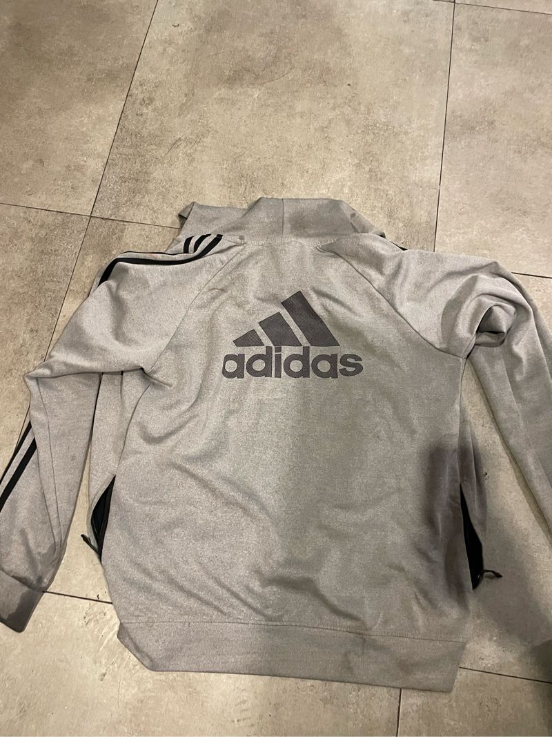 Gray Adidas Hoodie Zipper Jacket, foto 2