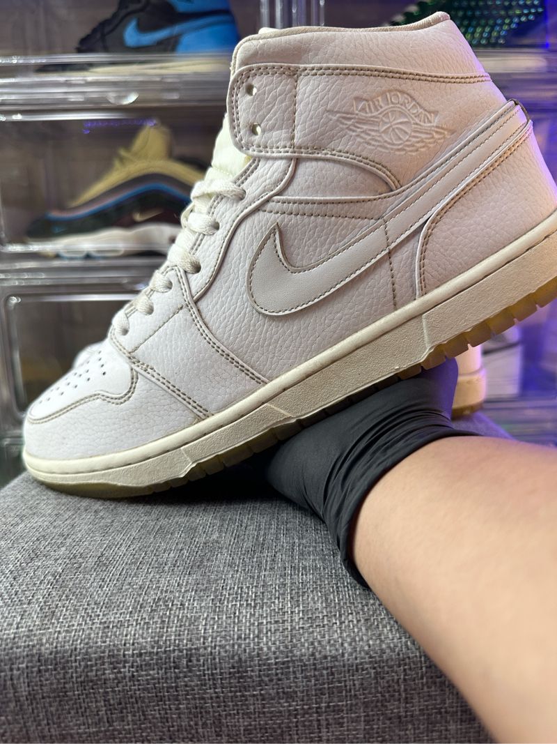 AIR JORDAN 1 MID TRIPLE WHITE PLASTATION, foto 6