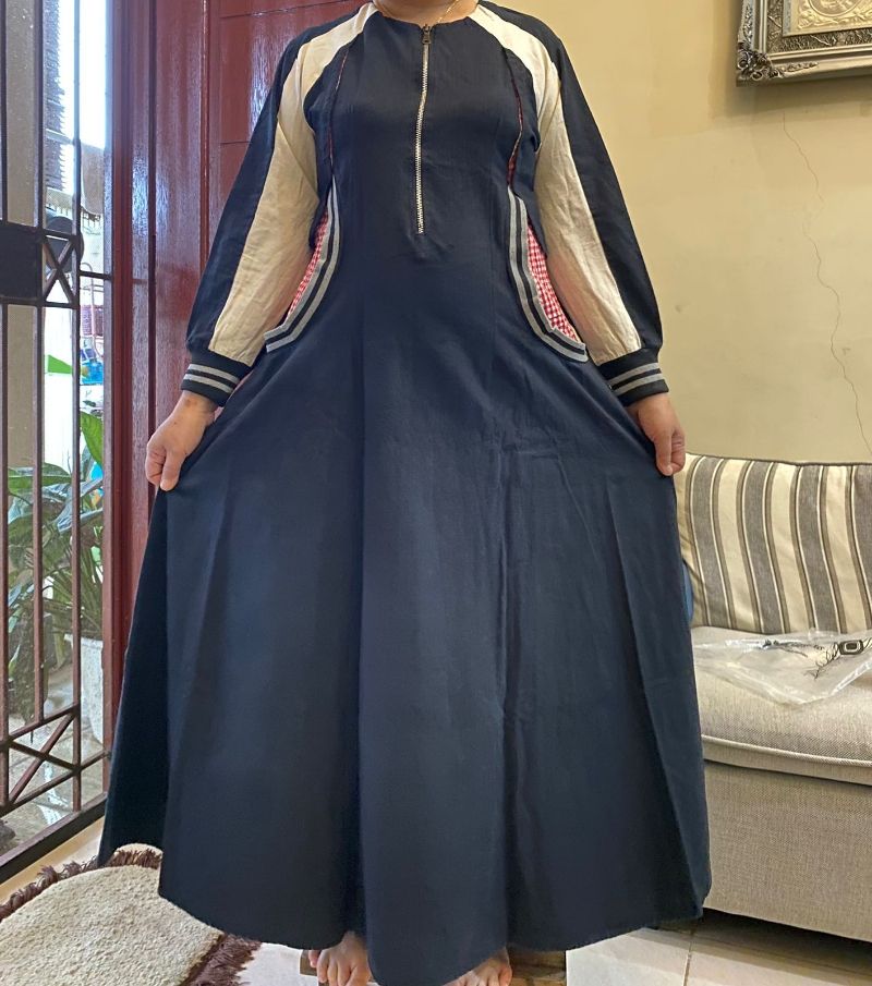 Gamis Sporty Hitam Premium, foto 4
