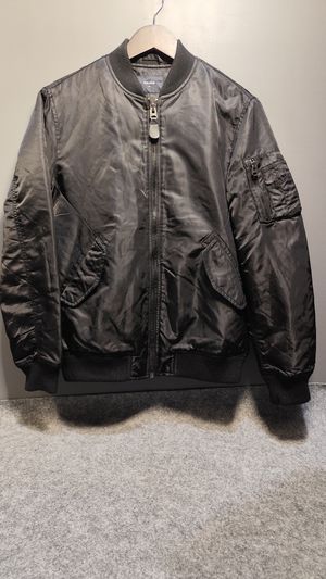 Jaket Bomber Pria POLHAM Warna Hitam Bahan Tebal Anti Angin