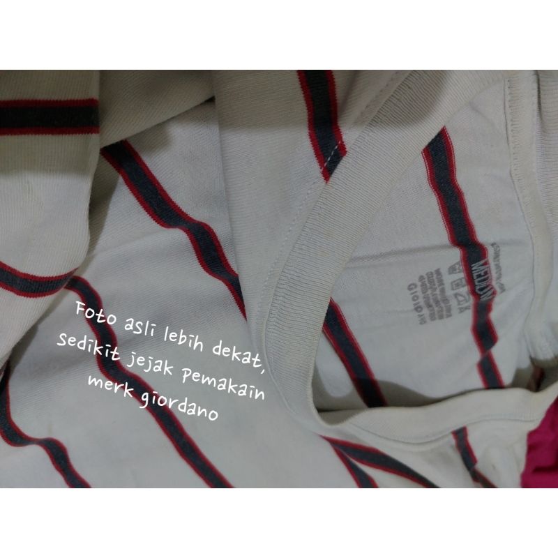 Kaos pendek putih garis gio, foto 5