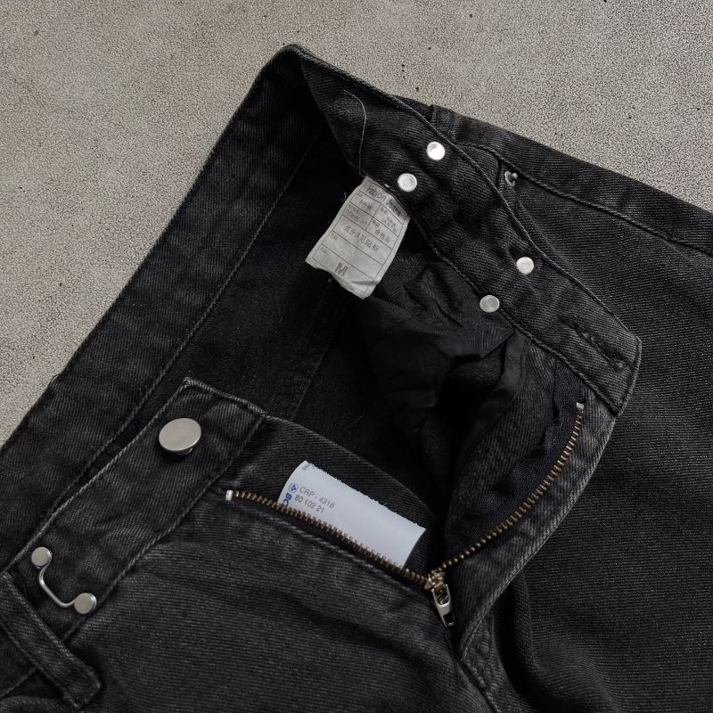 Basic denim longpants washed black jeans, Regular Straight F, foto 5