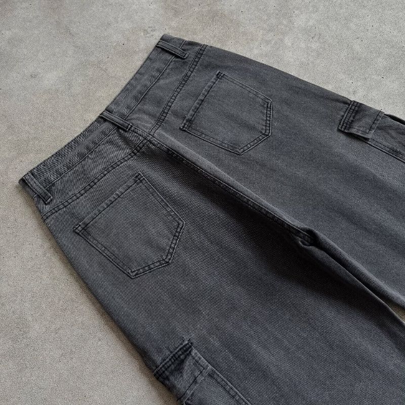 Basic cargo longpants washed grey jeans, Loose Fit, foto 7