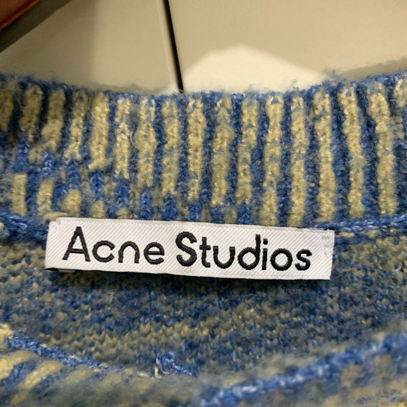 Acne Studios Brushed Jacquard Knit Sweater Blue, foto 3