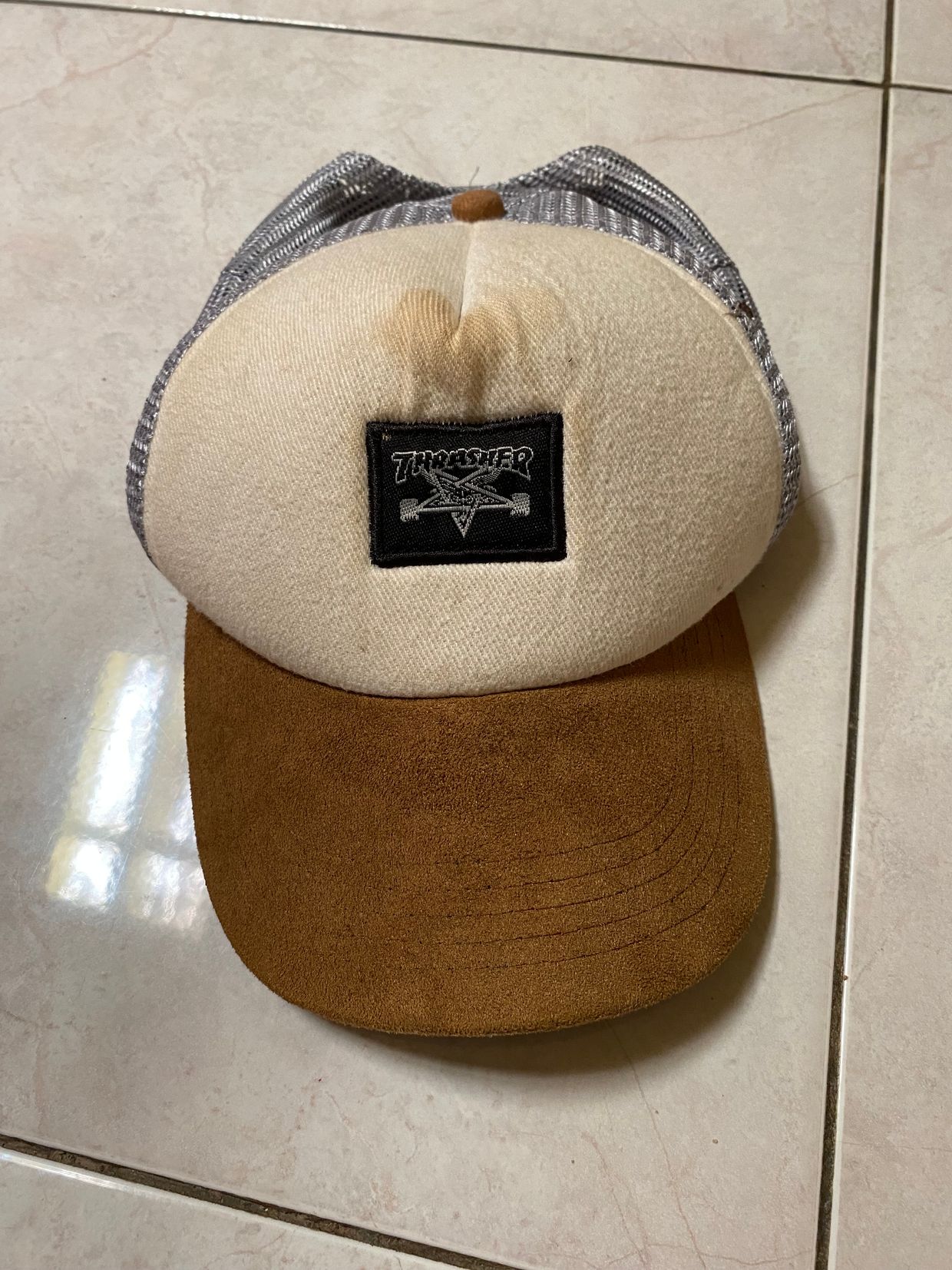 Thrasher Streetwear Skater Hat Pria brown cream Preloved