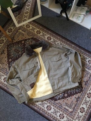 work jacket sherpa canvas boxy fit trucker jaket