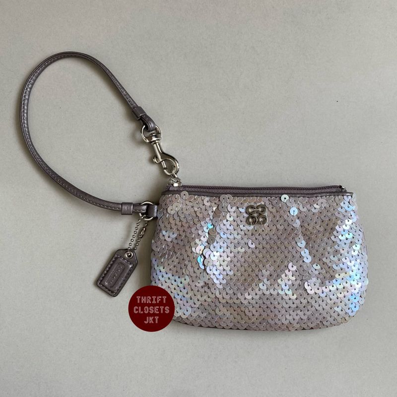 Coach Occasion Sequin Wristlet / Pouch in Grey-Multicolor, foto 3
