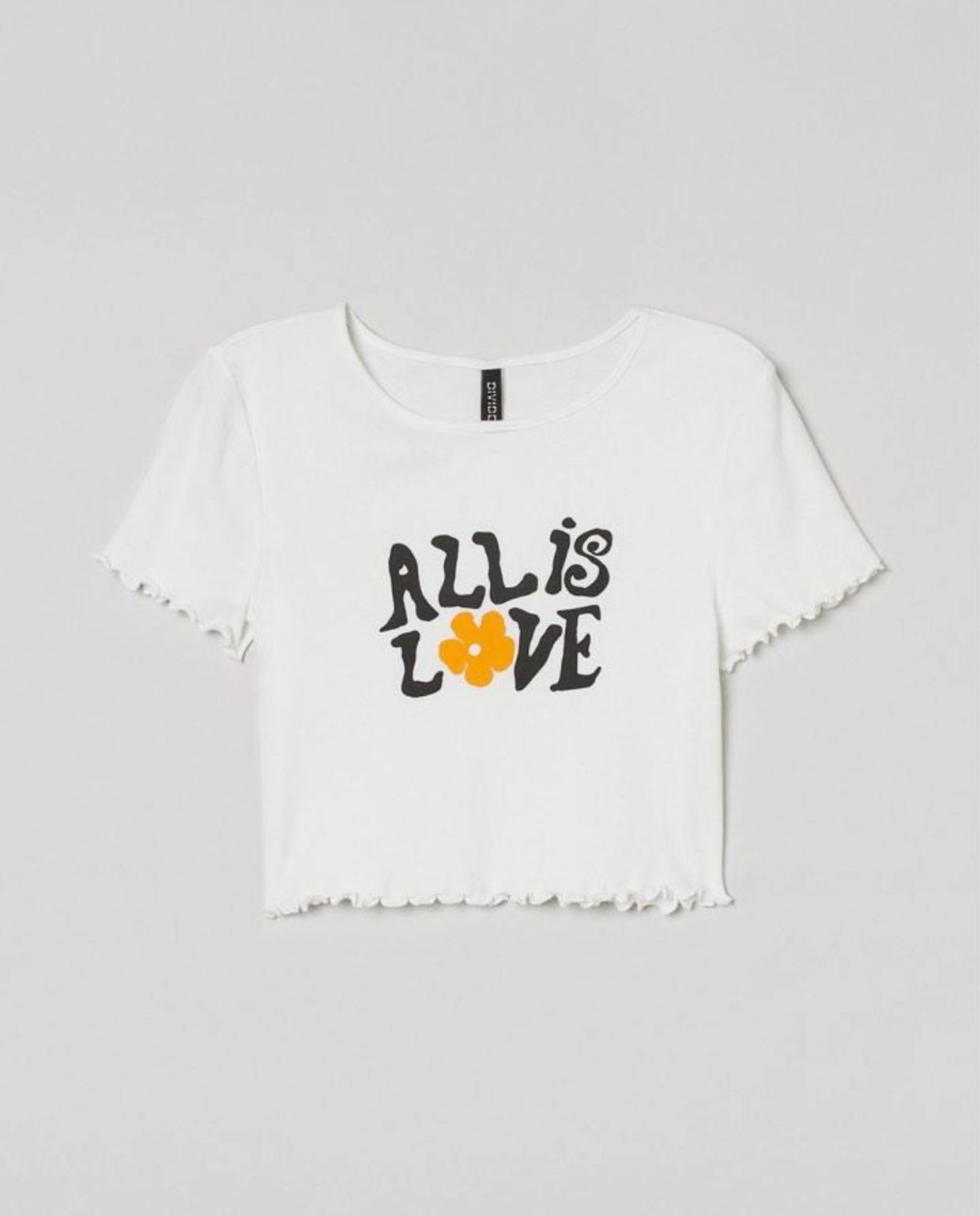 H&M Vintage Minimalist Crop top Wanita white