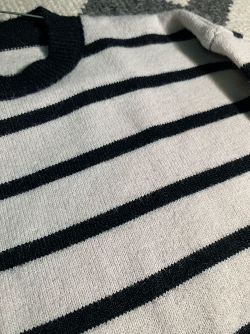 Sweater striped black & white, foto 5