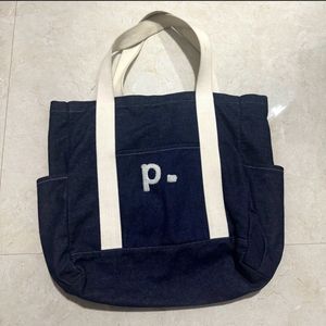 Paper feed totebag denim