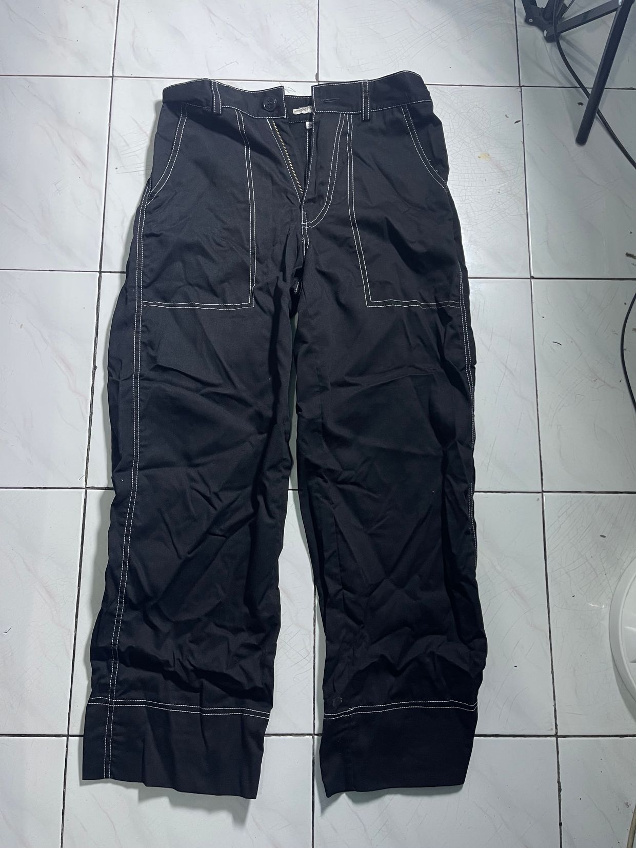 Goth Boyfriend jeans Wanita black