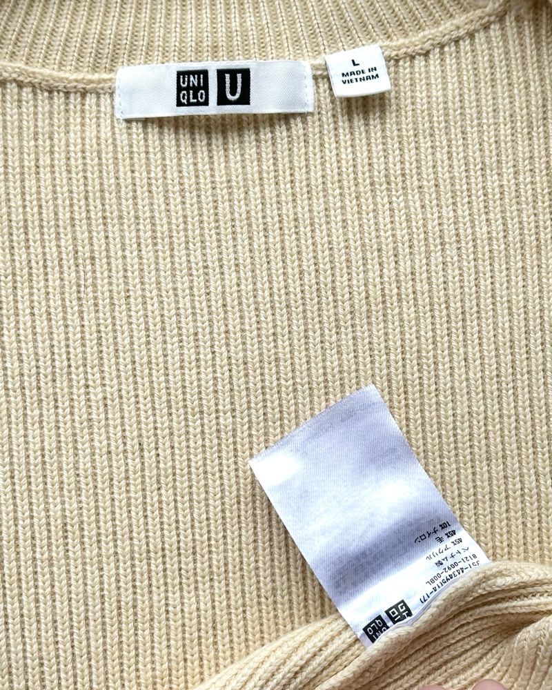 UNIQLO U WAFFLE CREAM ZIP UP, foto 4