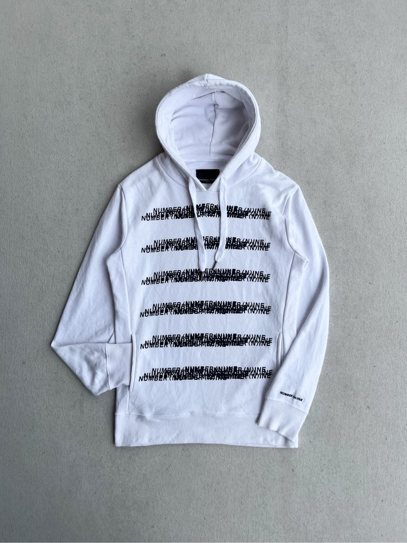 NUMBER NINE denim Blured font Pullover Slim Hoodie, foto 2