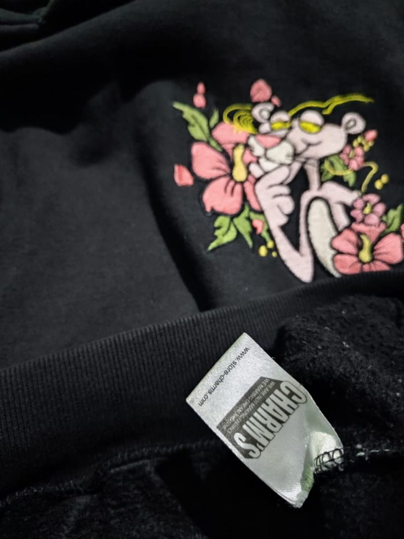 hodie over size charms logo bordir, foto 5