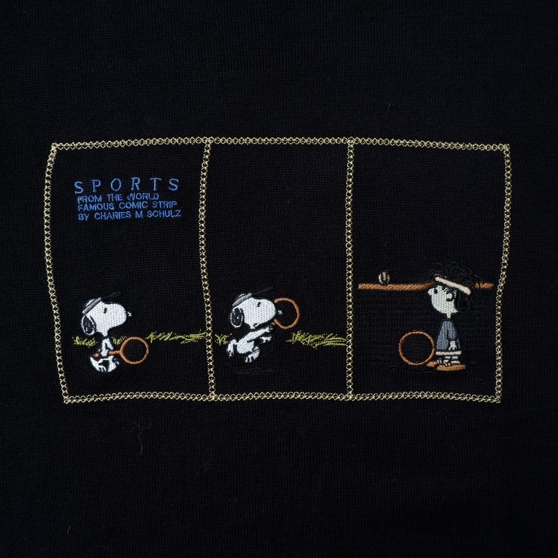 Ottimo Graphic "SNOOPY" Embroidery Knitwear - Black, foto 4