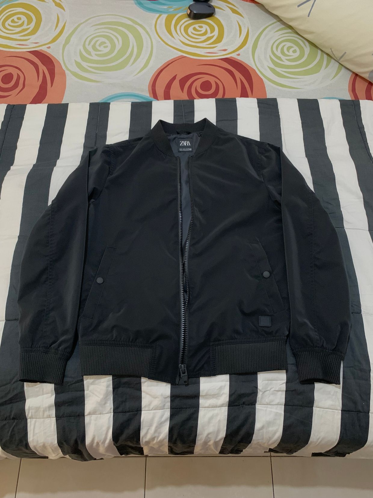 ZARA Vintage Minimalist Bomber jacket Pria black