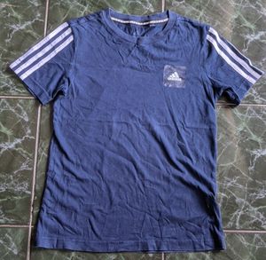 Navy Three Stripes Katun Womens