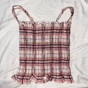 pink smocked cami top