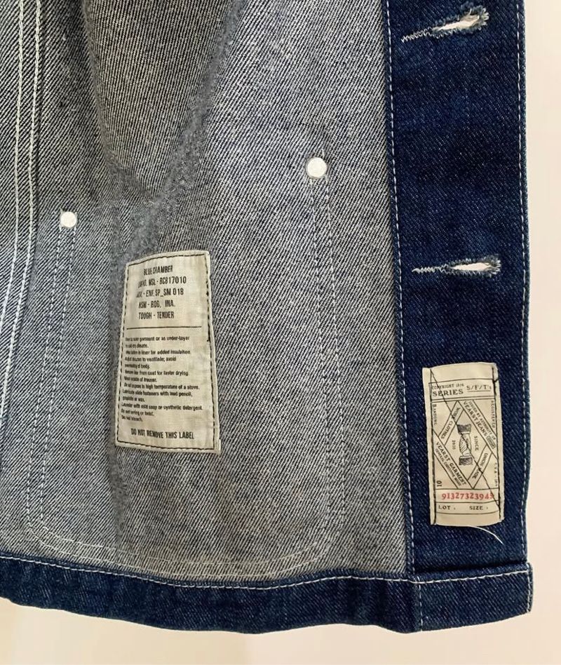 Jual blue chamber overall patchwork, foto 4