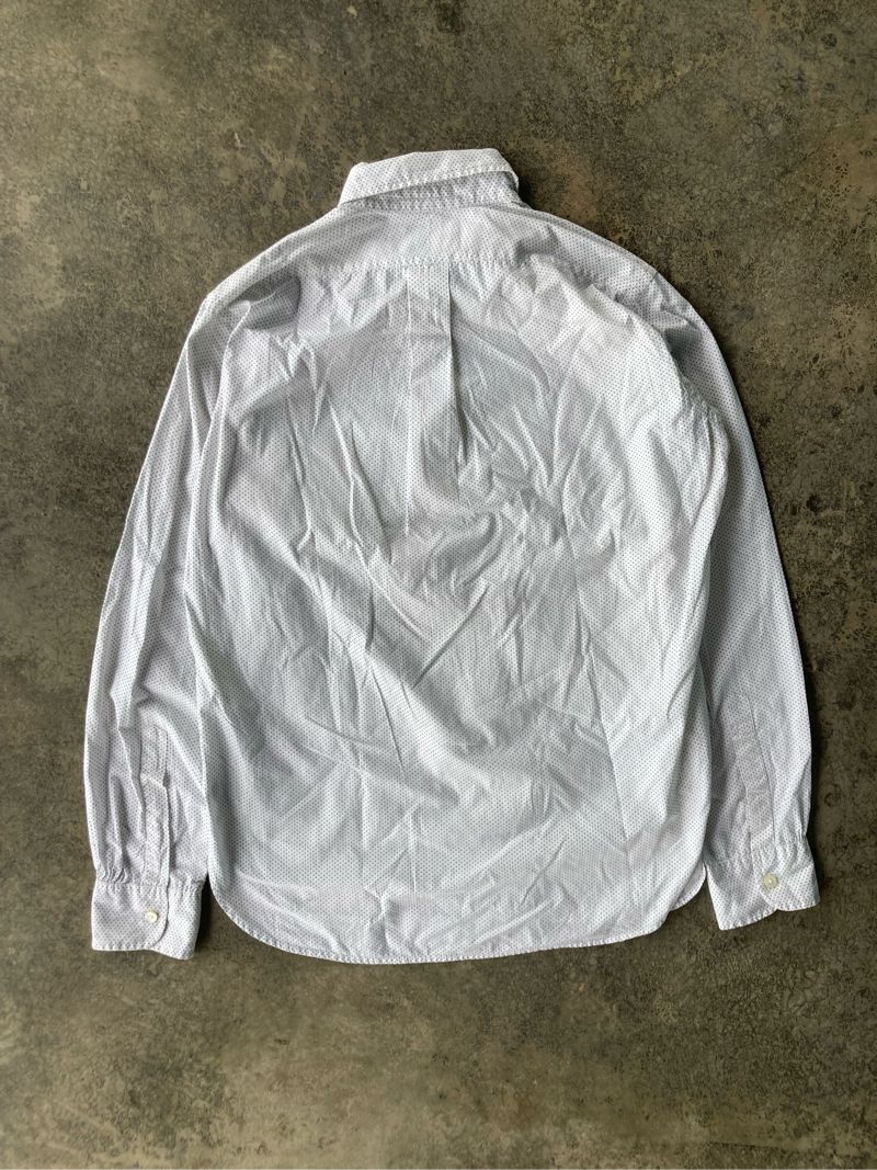 Engineered Garments Polka Dot Button Up Shirt White Navy, foto 4
